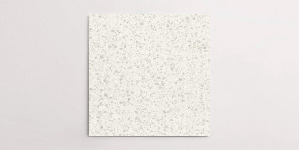 Nasco Stone + Tile's Blake White Medium Chip terrazzo-look porcelain tile.