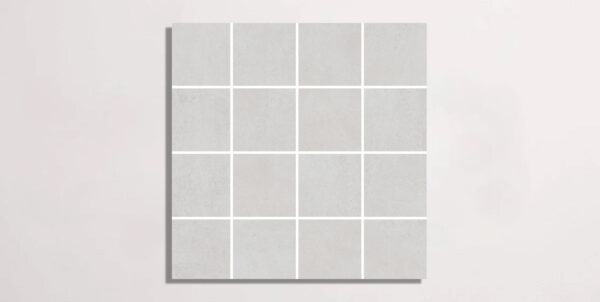 Nasco Stone + Tile 3" x 3" Essence Ash porcelain mosaic.