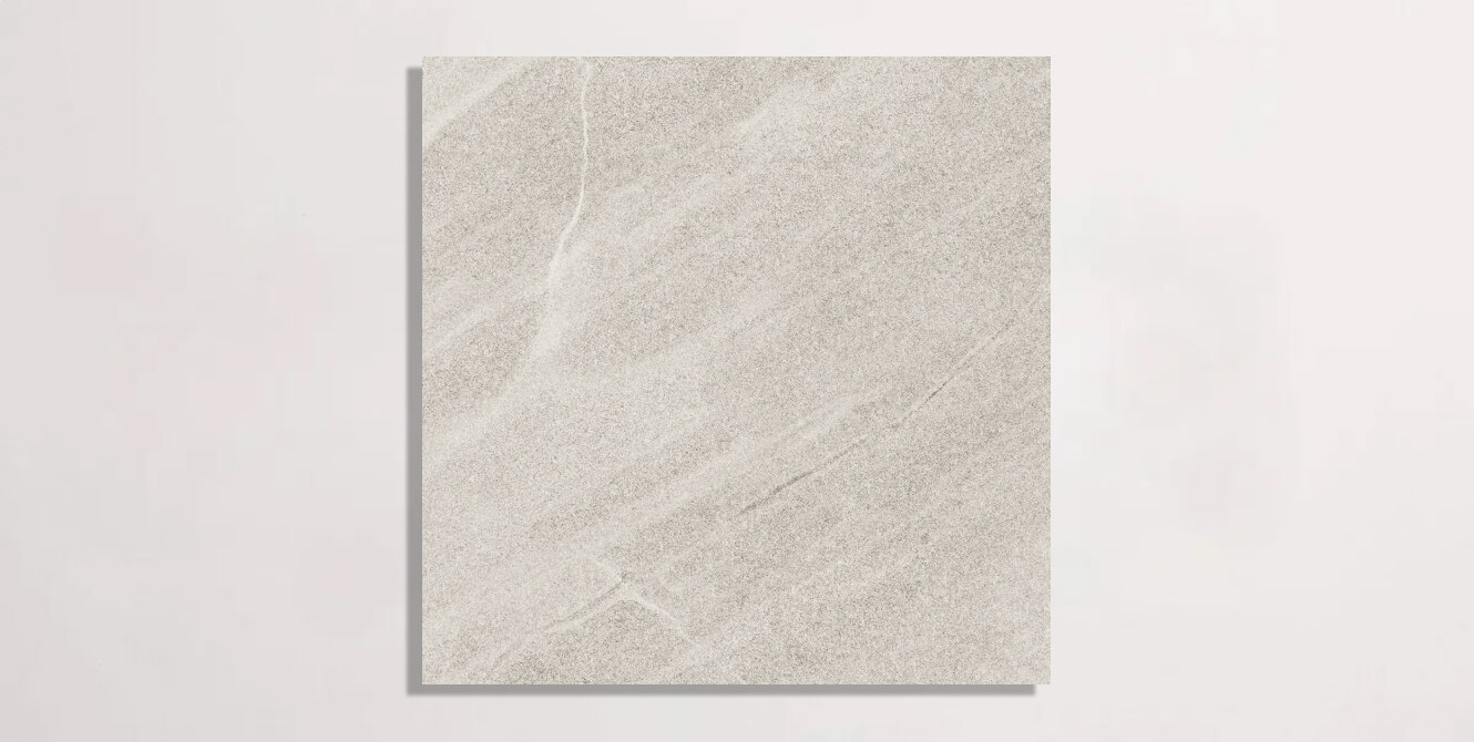 Nasco Stone + Tile Palermo Marsili 2CM limestone-look porcelain paver in grey.